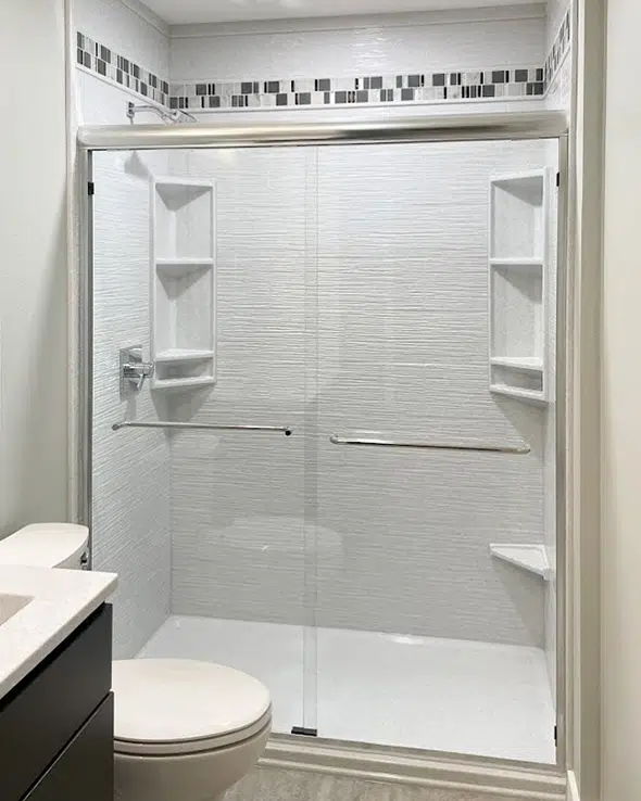 Onyx standard walk-in shower with low step-in entry