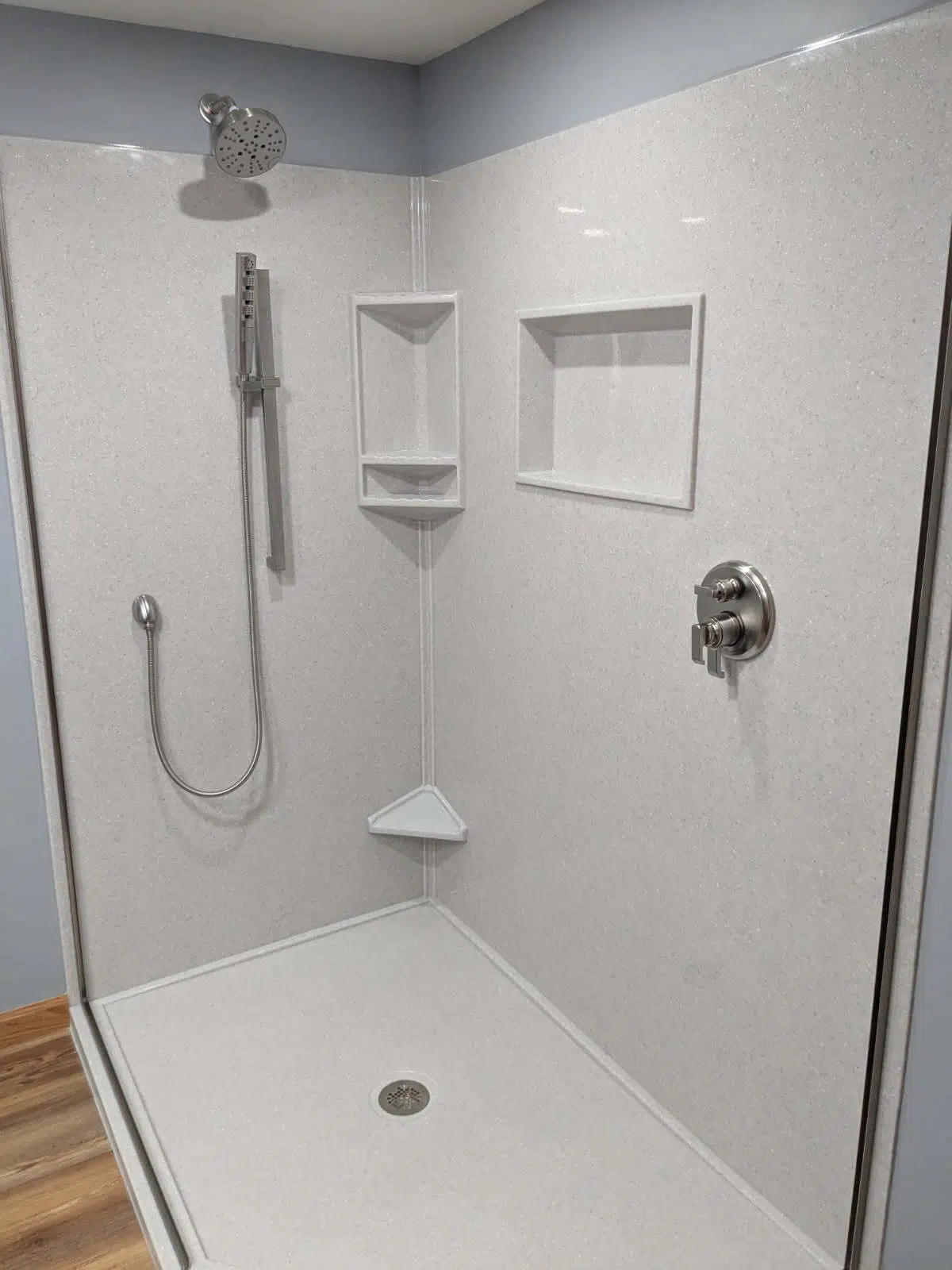 Custom Onyx shower — stone pattern