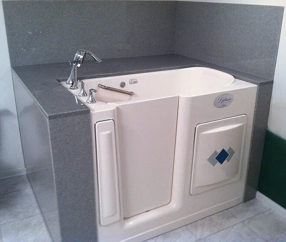 Tub and shower surround gallery example featuring Onyx wall panels